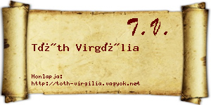 Tóth Virgília névjegykártya